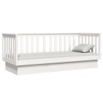 vidaXL Pat de zi fără saltea alb 75x190 cm lemn masiv de pin