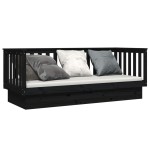 vidaXL Pat de zi, negru, 90x190 cm, lemn masiv de pin vidaXL Pat de zi, negru, 90x190 cm, lemn masiv de pin
