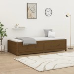 vidaXL Pat de zi Single, maro miere, 90x190 cm, lemn masiv de pin vidaXL Pat de zi Single, maro miere, 90x190 cm, lemn masiv de pin