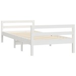 vidaXL Cadru de pat fără saltea, alb, 75x190 cm, lemn masiv de pin