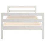 vidaXL Cadru de pat fără saltea, alb, 75x190 cm, lemn masiv de pin