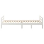 vidaXL Cadru de pat fără saltea, alb, 75x190 cm, lemn masiv de pin