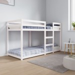 vidaXL Pat supraetajat, alb, 75x190 cm, lemn masiv de pin vidaXL Pat supraetajat, alb, 75x190 cm, lemn masiv de pin
