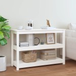 vidaXL Masă consolă, alb, 110x40x74 cm, lemn masiv de pin vidaXL Masă consolă, alb, 110x40x74 cm, lemn masiv de pin