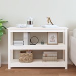 vidaXL Masă consolă, alb, 110x40x74 cm, lemn masiv de pin vidaXL Masă consolă, alb, 110x40x74 cm, lemn masiv de pin