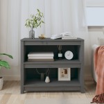 vidaXL Bibliotecă, gri, 80x35x68 cm, lemn masiv de pin vidaXL Bibliotecă, gri, 80x35x68 cm, lemn masiv de pin