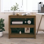 vidaXL Bibliotecă, maro miere, 80x35x68 cm, lemn masiv de pin vidaXL Bibliotecă, maro miere, 80x35x68 cm, lemn masiv de pin