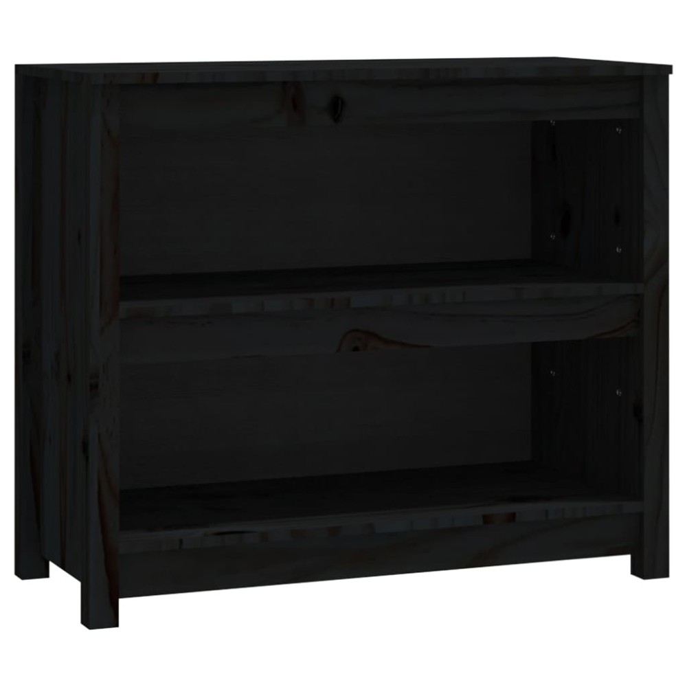 vidaXL Bibliotecă, negru, 80x35x68 cm, lemn masiv de pin
