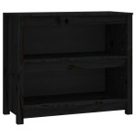 vidaXL Bibliotecă, negru, 80x35x68 cm, lemn masiv de pin vidaXL Bibliotecă, negru, 80x35x68 cm, lemn masiv de pin