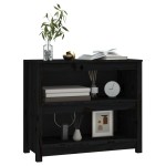 vidaXL Bibliotecă, negru, 80x35x68 cm, lemn masiv de pin vidaXL Bibliotecă, negru, 80x35x68 cm, lemn masiv de pin
