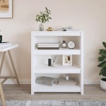 vidaXL Bibliotecă, alb, 80x35x97 cm, lemn masiv de pin vidaXL Bibliotecă, alb, 80x35x97 cm, lemn masiv de pin