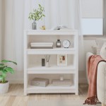 vidaXL Bibliotecă, alb, 80x35x97 cm, lemn masiv de pin vidaXL Bibliotecă, alb, 80x35x97 cm, lemn masiv de pin