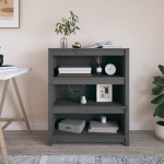 vidaXL Bibliotecă, gri, 80x35x97 cm, lemn masiv de pin vidaXL Bibliotecă, gri, 80x35x97 cm, lemn masiv de pin