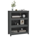 vidaXL Bibliotecă, gri, 80x35x97 cm, lemn masiv de pin vidaXL Bibliotecă, gri, 80x35x97 cm, lemn masiv de pin