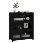 vidaXL Bibliotecă, negru, 80x35x97 cm, lemn masiv de pin vidaXL Bibliotecă, negru, 80x35x97 cm, lemn masiv de pin