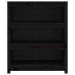 vidaXL Bibliotecă, negru, 80x35x97 cm, lemn masiv de pin vidaXL Bibliotecă, negru, 80x35x97 cm, lemn masiv de pin