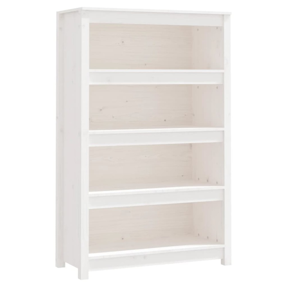 vidaXL Bibliotecă, alb, 80x35x126 cm, lemn masiv de pin