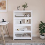 vidaXL Bibliotecă, alb, 80x35x126 cm, lemn masiv de pin vidaXL Bibliotecă, alb, 80x35x126 cm, lemn masiv de pin