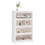 vidaXL Bibliotecă, alb, 80x35x126 cm, lemn masiv de pin vidaXL Bibliotecă, alb, 80x35x126 cm, lemn masiv de pin