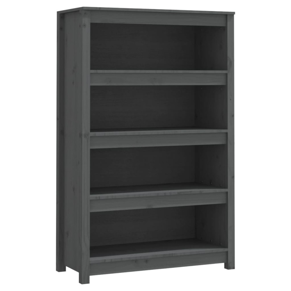 vidaXL Bibliotecă, gri, 80x35x126 cm, lemn masiv de pin