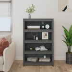 vidaXL Bibliotecă, gri, 80x35x126 cm, lemn masiv de pin vidaXL Bibliotecă, gri, 80x35x126 cm, lemn masiv de pin