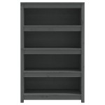 vidaXL Bibliotecă, gri, 80x35x126 cm, lemn masiv de pin vidaXL Bibliotecă, gri, 80x35x126 cm, lemn masiv de pin