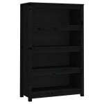 vidaXL Bibliotecă, negru, 80x35x126 cm, lemn masiv de pin vidaXL Bibliotecă, negru, 80x35x126 cm, lemn masiv de pin