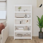 vidaXL Bibliotecă, alb, 80x35x154 cm, lemn masiv de pin vidaXL Bibliotecă, alb, 80x35x154 cm, lemn masiv de pin