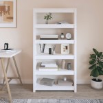 vidaXL Bibliotecă, alb, 80x35x154 cm, lemn masiv de pin vidaXL Bibliotecă, alb, 80x35x154 cm, lemn masiv de pin