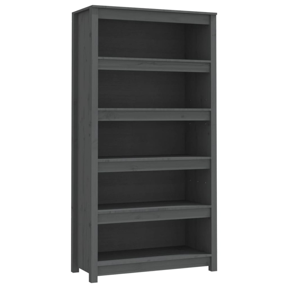 vidaXL Bibliotecă, gri, 80x35x154 cm, lemn masiv de pin