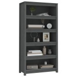 vidaXL Bibliotecă, gri, 80x35x154 cm, lemn masiv de pin vidaXL Bibliotecă, gri, 80x35x154 cm, lemn masiv de pin