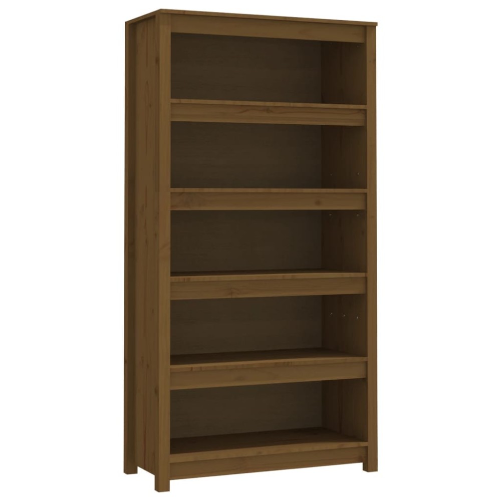 vidaXL Bibliotecă, maro miere, 80x35x154 cm, lemn masiv de pin