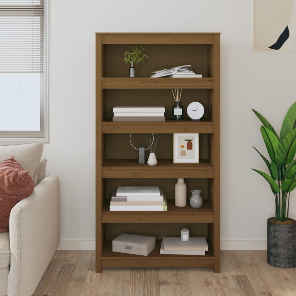 vidaXL Bibliotecă, maro miere, 80x35x154 cm, lemn masiv de pin