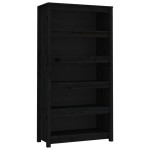 vidaXL Bibliotecă, negru, 80x35x154 cm, lemn masiv de pin vidaXL Bibliotecă, negru, 80x35x154 cm, lemn masiv de pin