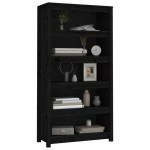 vidaXL Bibliotecă, negru, 80x35x154 cm, lemn masiv de pin vidaXL Bibliotecă, negru, 80x35x154 cm, lemn masiv de pin