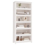 vidaXL Bibliotecă, alb, 80x35x183 cm, lemn masiv de pin vidaXL Bibliotecă, alb, 80x35x183 cm, lemn masiv de pin