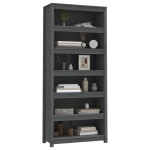 vidaXL Bibliotecă, gri, 80x35x183 cm, lemn masiv de pin vidaXL Bibliotecă, gri, 80x35x183 cm, lemn masiv de pin