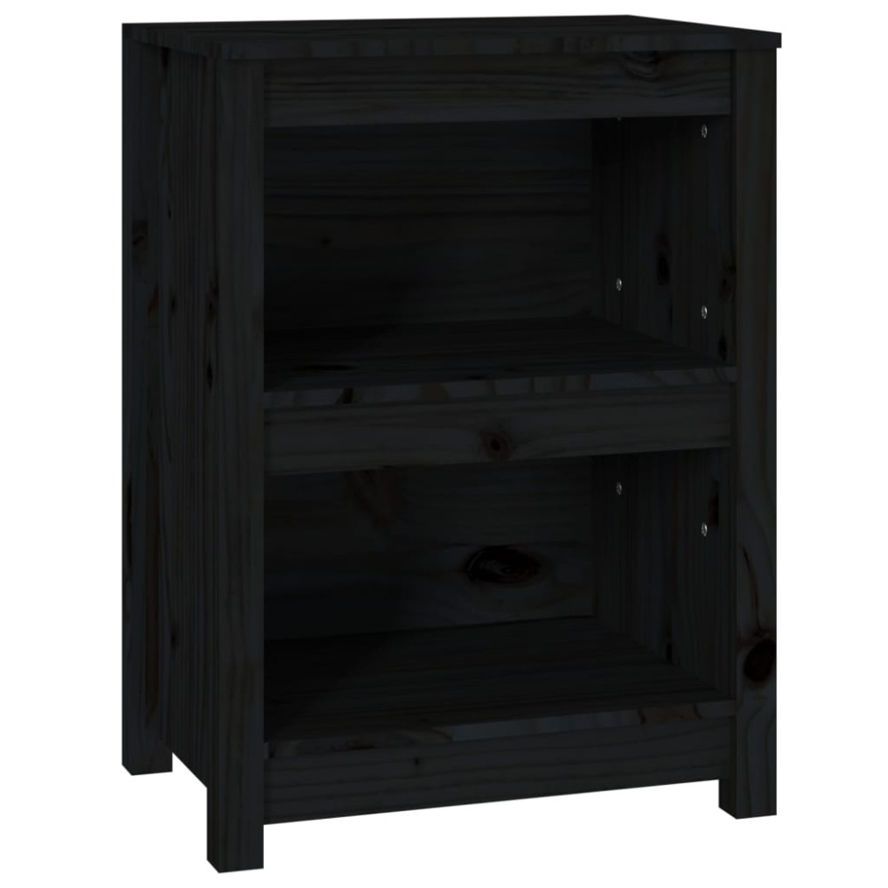 vidaXL Bibliotecă, negru, 50x35x68 cm, lemn masiv de pin