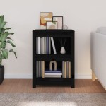 vidaXL Bibliotecă, negru, 50x35x68 cm, lemn masiv de pin vidaXL Bibliotecă, negru, 50x35x68 cm, lemn masiv de pin