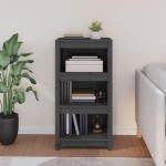vidaXL Bibliotecă, gri, 50x35x97 cm, lemn masiv de pin vidaXL Bibliotecă, gri, 50x35x97 cm, lemn masiv de pin