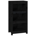 vidaXL Bibliotecă, negru, 50x35x97 cm, lemn masiv de pin