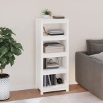vidaXL Bibliotecă, alb, 50x35x125,5 cm, lemn masiv de pin vidaXL Bibliotecă, alb, 50x35x125,5 cm, lemn masiv de pin