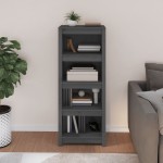 vidaXL Bibliotecă, gri, 50x35x125,5 cm, lemn masiv de pin vidaXL Bibliotecă, gri, 50x35x125,5 cm, lemn masiv de pin