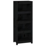 vidaXL Bibliotecă, negru, 50x35x125,5 cm, lemn masiv de pin vidaXL Bibliotecă, negru, 50x35x125,5 cm, lemn masiv de pin