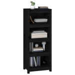 vidaXL Bibliotecă, negru, 50x35x125,5 cm, lemn masiv de pin vidaXL Bibliotecă, negru, 50x35x125,5 cm, lemn masiv de pin