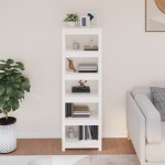 vidaXL Bibliotecă, alb, 50x35x154 cm, lemn masiv de pin vidaXL Bibliotecă, alb, 50x35x154 cm, lemn masiv de pin