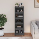 vidaXL Bibliotecă, gri, 50x35x154 cm, lemn masiv de pin vidaXL Bibliotecă, gri, 50x35x154 cm, lemn masiv de pin