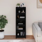 vidaXL Bibliotecă, negru, 50x35x154 cm, lemn masiv de pin vidaXL Bibliotecă, negru, 50x35x154 cm, lemn masiv de pin