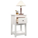 vidaXL Noptiere, 2 buc., alb, 40x35x61,5 cm, lemn masiv de pin vidaXL Noptiere, 2 buc., alb, 40x35x61,5 cm, lemn masiv de pin