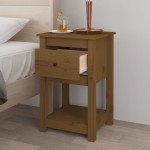vidaXL Noptieră, maro miere, 40x35x61,5 cm, lemn masiv de pin vidaXL Noptieră, maro miere, 40x35x61,5 cm, lemn masiv de pin